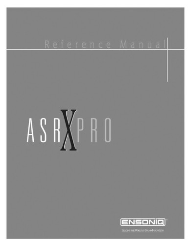 Manuale riferimento ensoniq - manuale, di